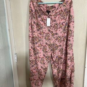 Jessica Simpson 2X wide leg summer flower print pants NWT plus size